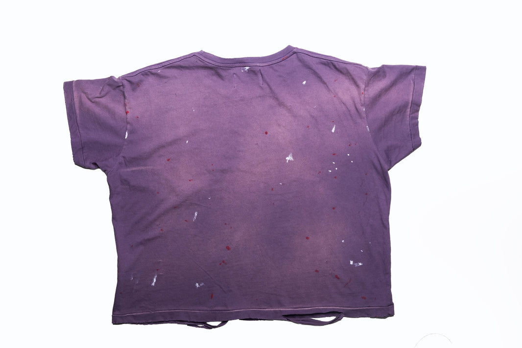 GEORGINA ROSA POCKET LOGO TEE PURPLE .925 SILVER ROSE PIN