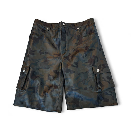 Green Camo Leather shorts