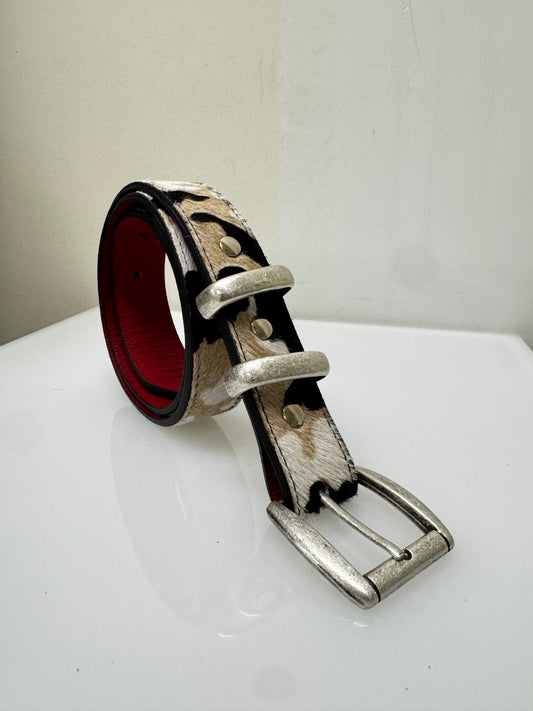 White Camo Cowhide Belt